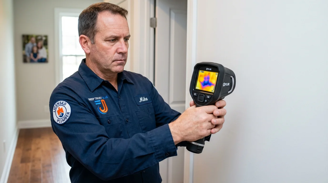 Thermal imaging leak detection by Johns Plumbing LLC in Pittsville