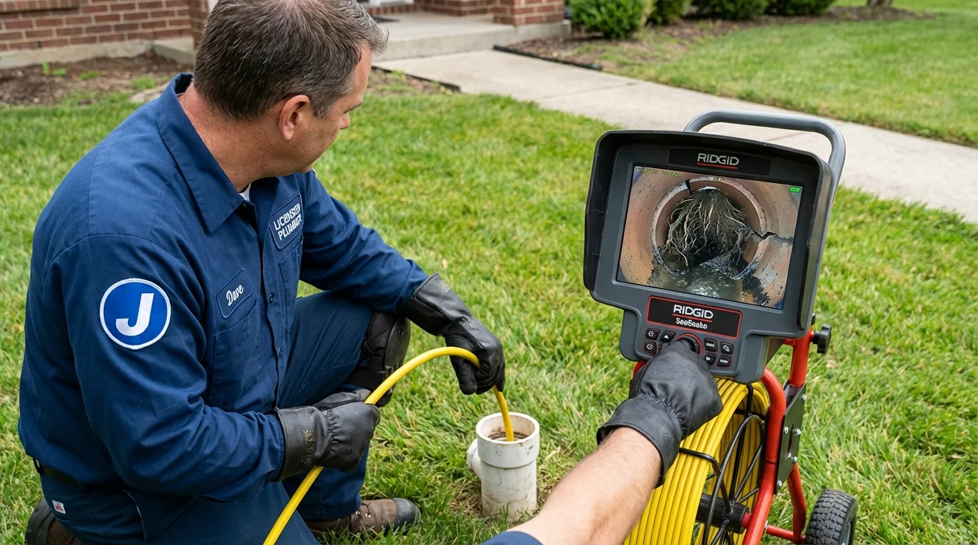 Sewer camera inspection being performed by Johns Plumbing LLC in Pittsville